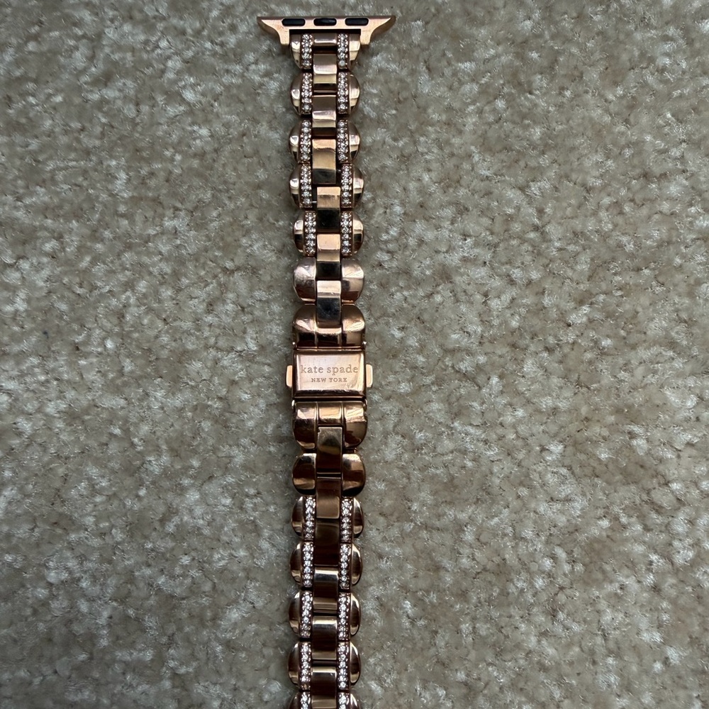 Kate Spade Rose Gold Scalloped Watch Band with rhinestones - Picture 3 of 9